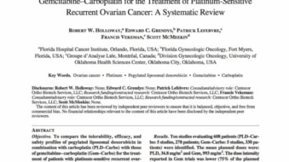 Tolerability, Efficacy, and Safety of Pegylated Liposomal Doxorubicin in Combination with Carboplatin Versus Gemcitabine–Carboplatin for the Treatment of Platinum-Sensitive Recurrent Ovarian Cancer: A Systematic Review