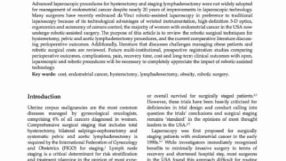 Robotic-assisted surgery in the management of endometrial cancer