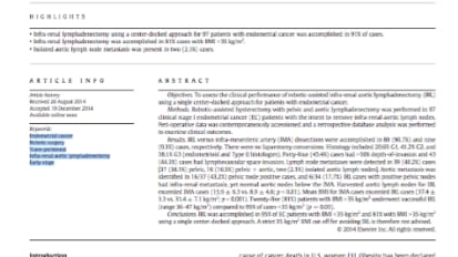 Robotic transperitoneal infra-renal aortic lymphadenectomy in early-stage endometrial cancer