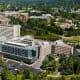 An aerial view, looking to the northwest, of University of Washington Medical Center on the UW campus in Seattle.