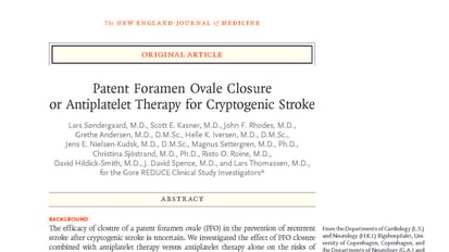 Patent Foramen Ovale Closure or Antiplatelet Therapy for Cryptogenic Stroke