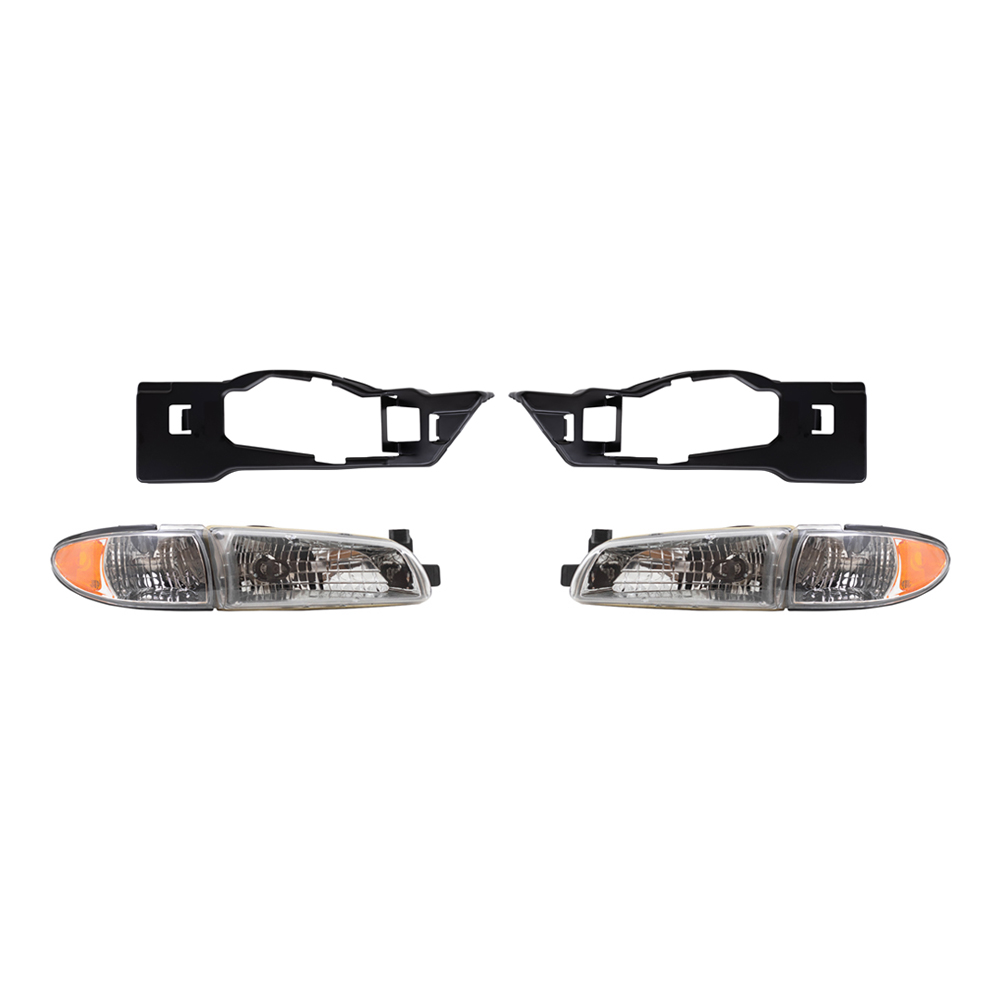 9703 Pontiac Grand Prix 4 Piece Set of Headlights with Mounting
