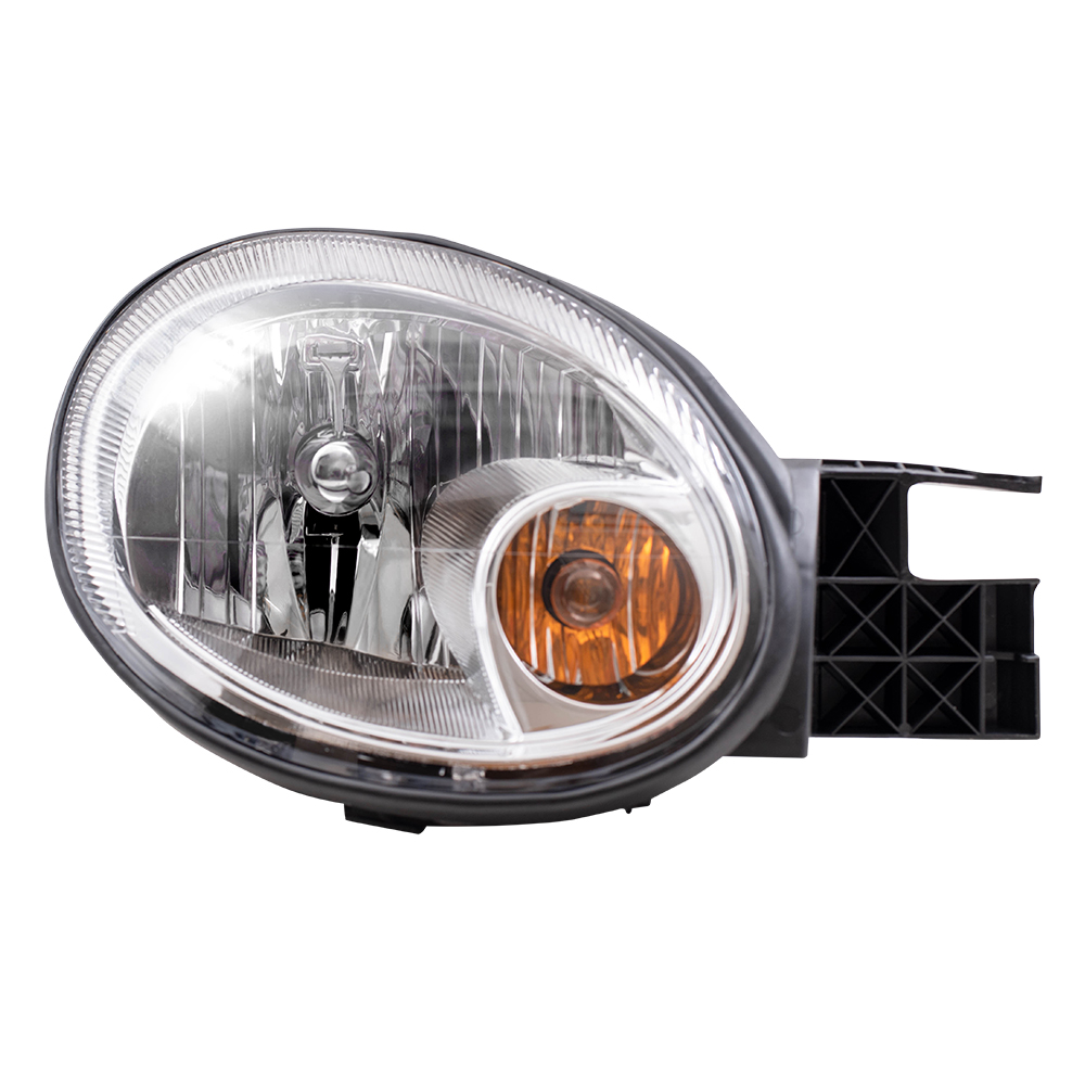 0305 Dodge Neon New Pair Set Headlight Headlamp Lens with Chrome Bezel Housing