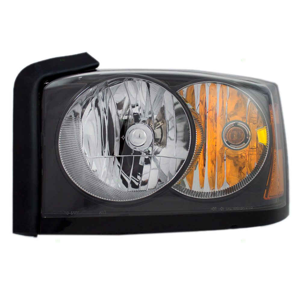 0607 Dodge Dakota Pickup Truck Drivers Headlight Assembly Black