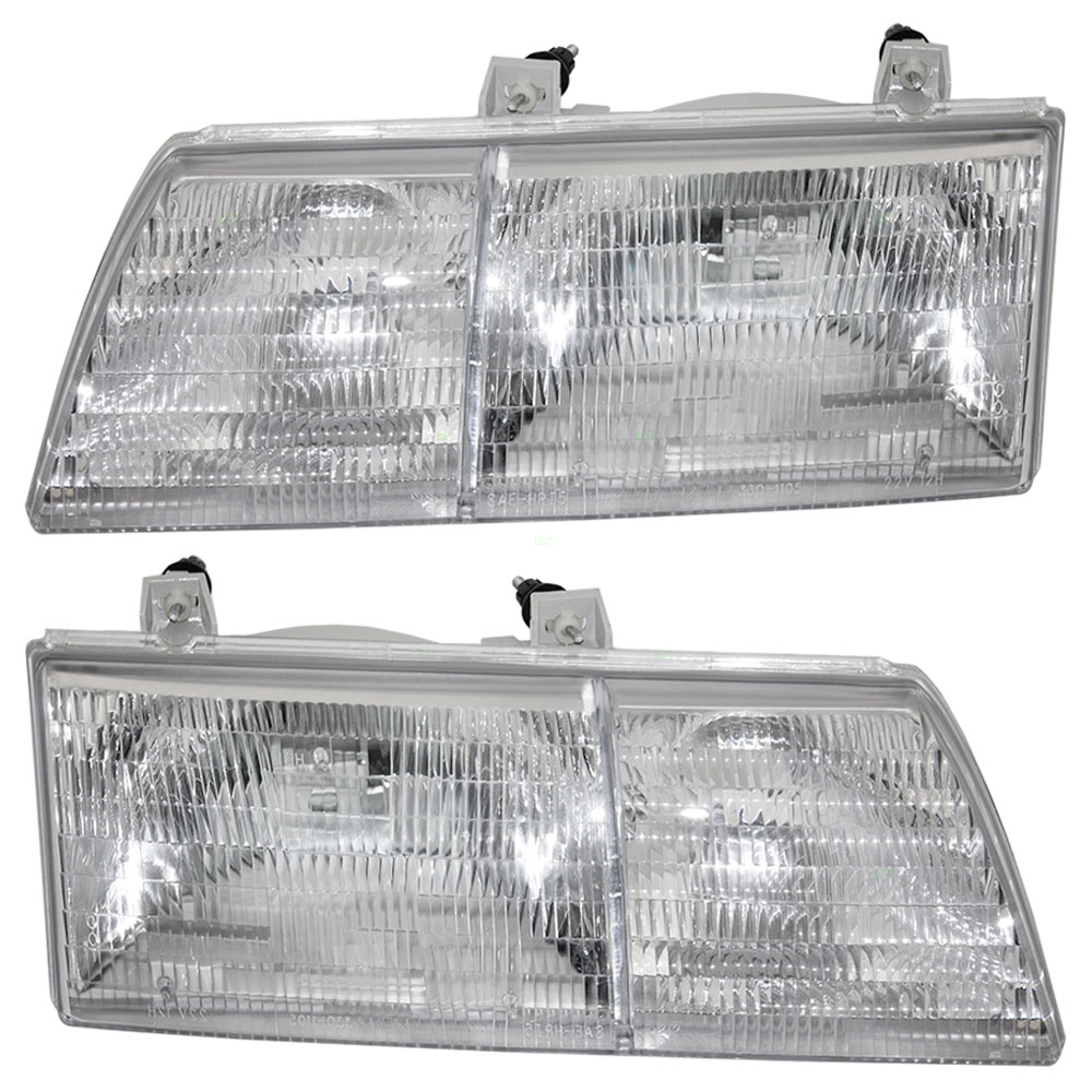 8991 Ford Taurus New Pair Set Headlight Headlamp Lens