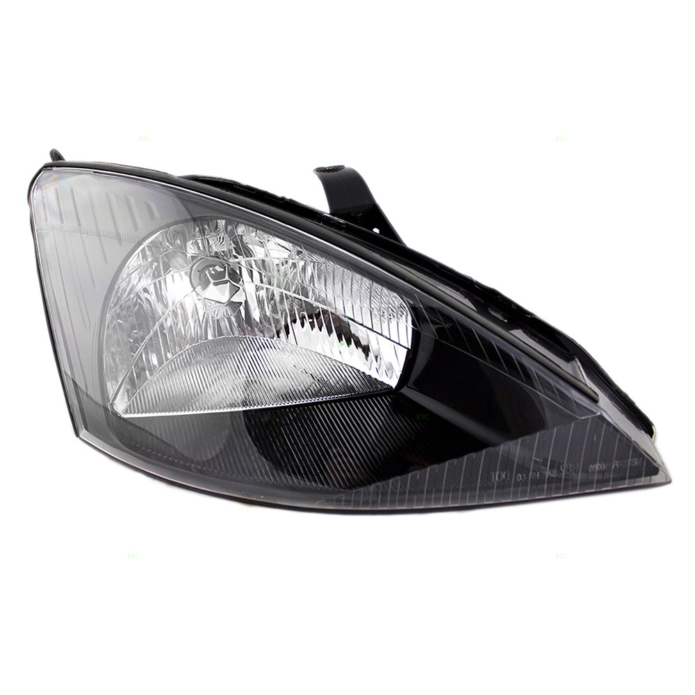 0004 Ford Focus Passengers Halogen Headlight Assembly Black Bezel