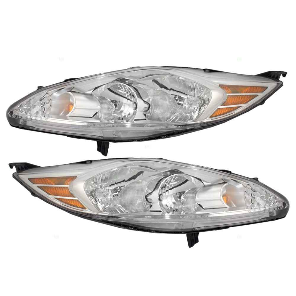 1113 Ford Fiesta New Pair Set Headlight Headlamp Lens Housing Assembly DOT