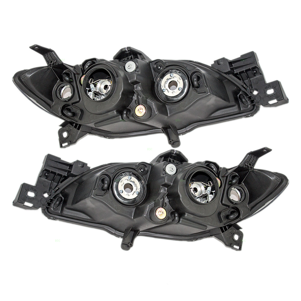 0409 Mazda 3 Mazda3 New Pair Set Halogen Headlight Headlamp Lens Housing