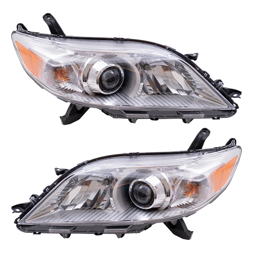 1117 Toyota Sienna Van Set of Halogen Headlights Headlamps with