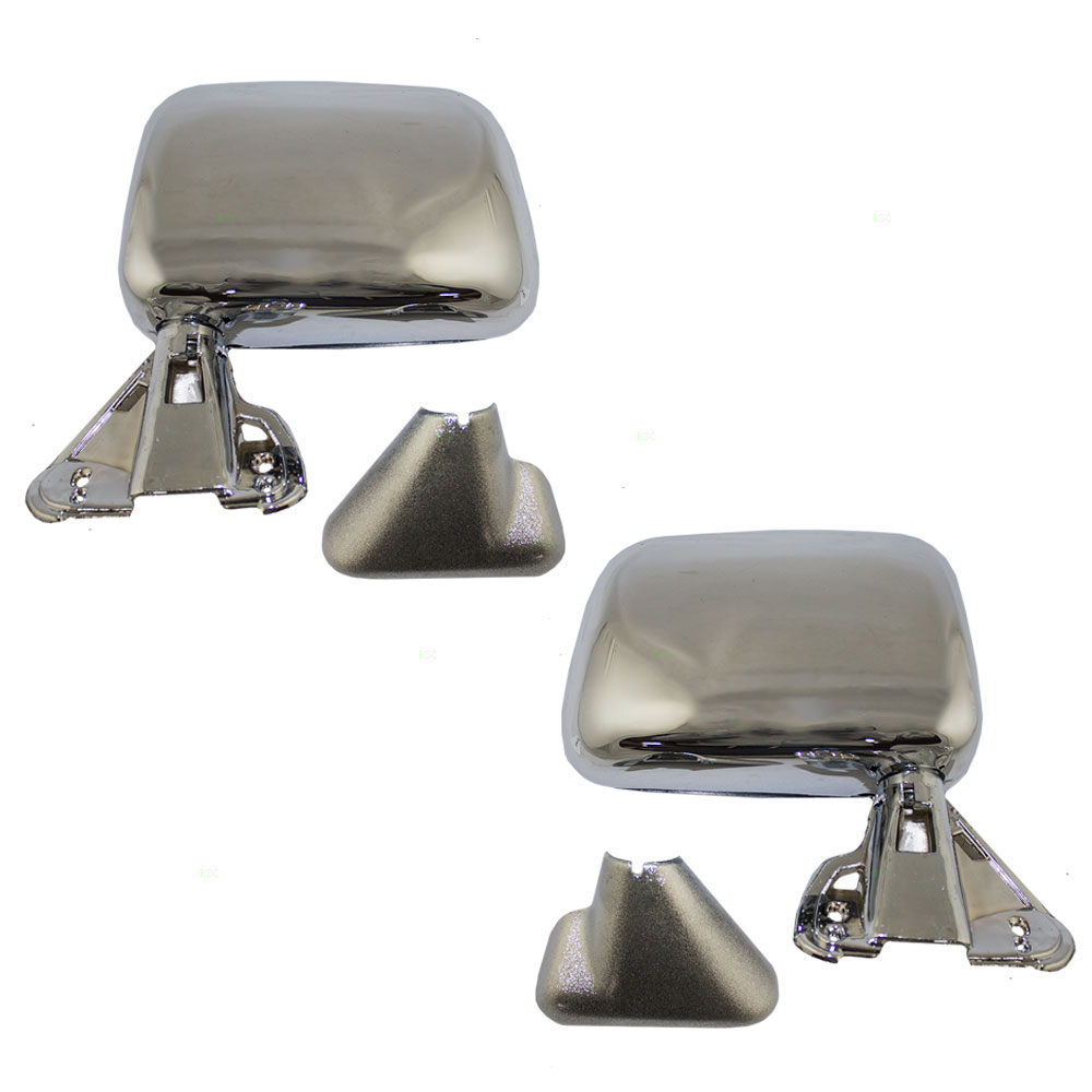 Toyota Pickup Truck 4Runner Set of Side View Manual Chrome Door Mounted Mirrors