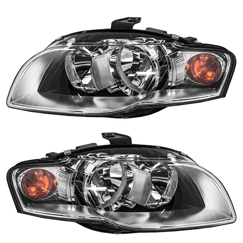 0509 Audi A4 New Pair Set Halogen Headlight Headlamp Lens Housing Assembly DOT