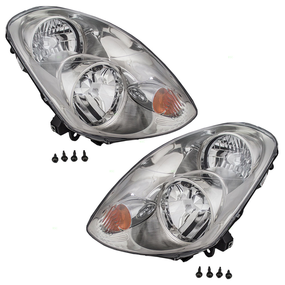 0304 Infiniti G35 New Pair Set Halogen Headlight Headlamp Lens Housing