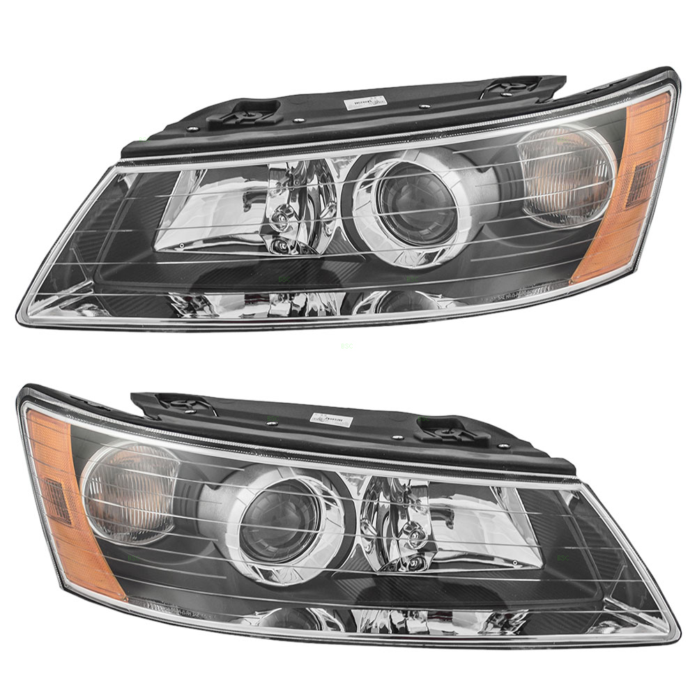 0608 Hyundai Sonata New Pair Set Headlight Headlamp