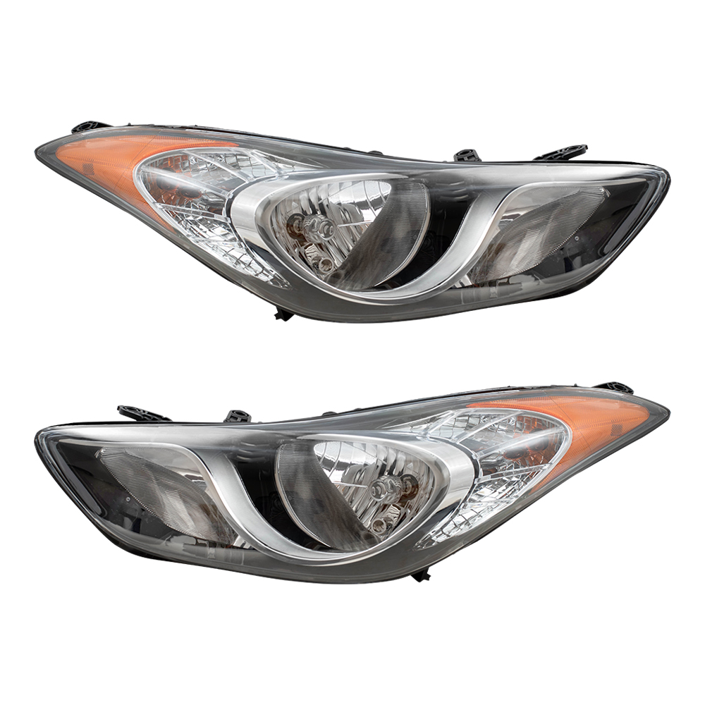 1113 Hyundai Elantra Sedan US Set of Halogen Headlights Headlamps