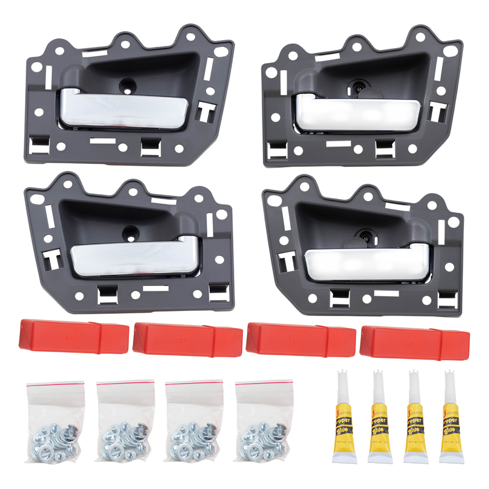 0510 Jeep Grand Cherokee 4 Piece Set Inside Front & Rear Chrome & Gray