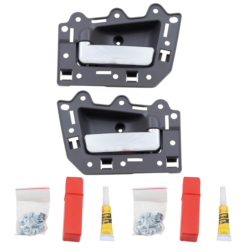 0510 Jeep Grand Cherokee Set of Inside Front Gray & Chrome Door