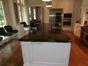 wood countertop, marine finish, walnut wide plank wood