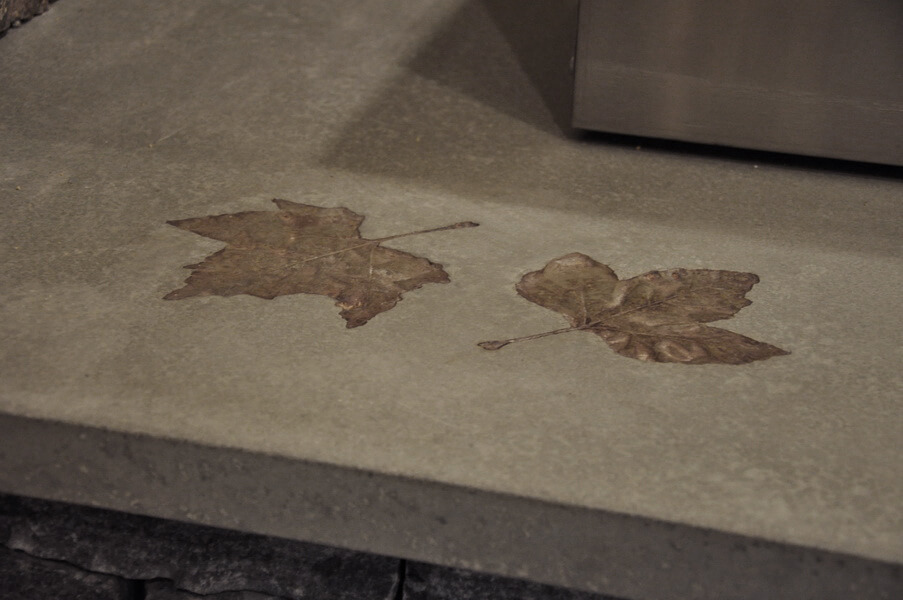 Leaf Pattern Inlay In Exterior Concrete Countertop Brooks Custom