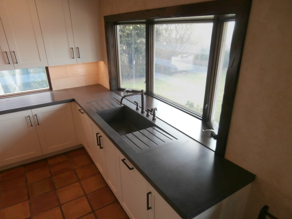 Black Concrete Countertop With Integral Drainpan Brooks Custom