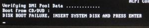 Disk Boot Failure..not good.