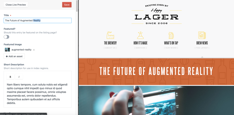 Craft CMS Draft Page Previews!