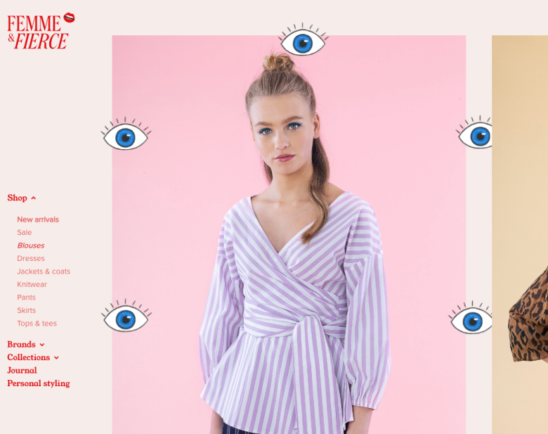 An example of the 'eyes' hover animation