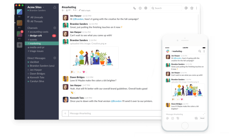 A screenshot of the Slack app. Email is so five years ago...
