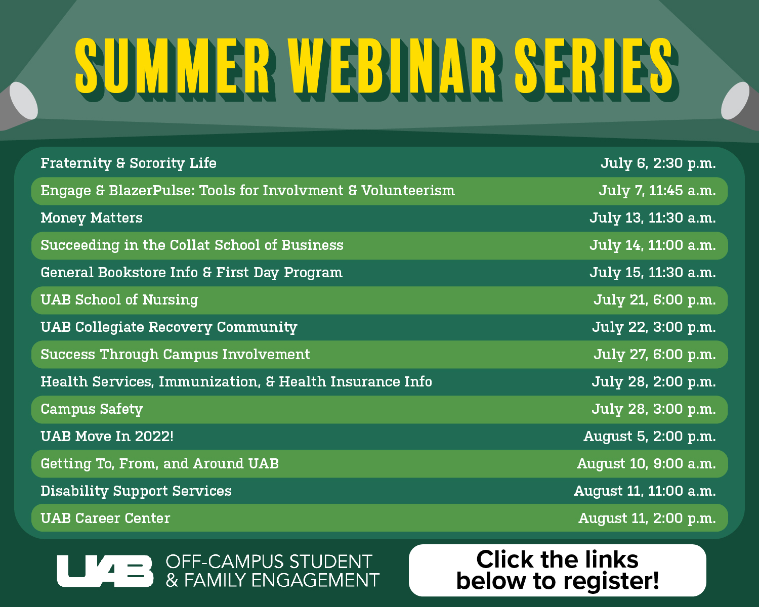 2022 Summer Webinars continue The UAB Family Hub