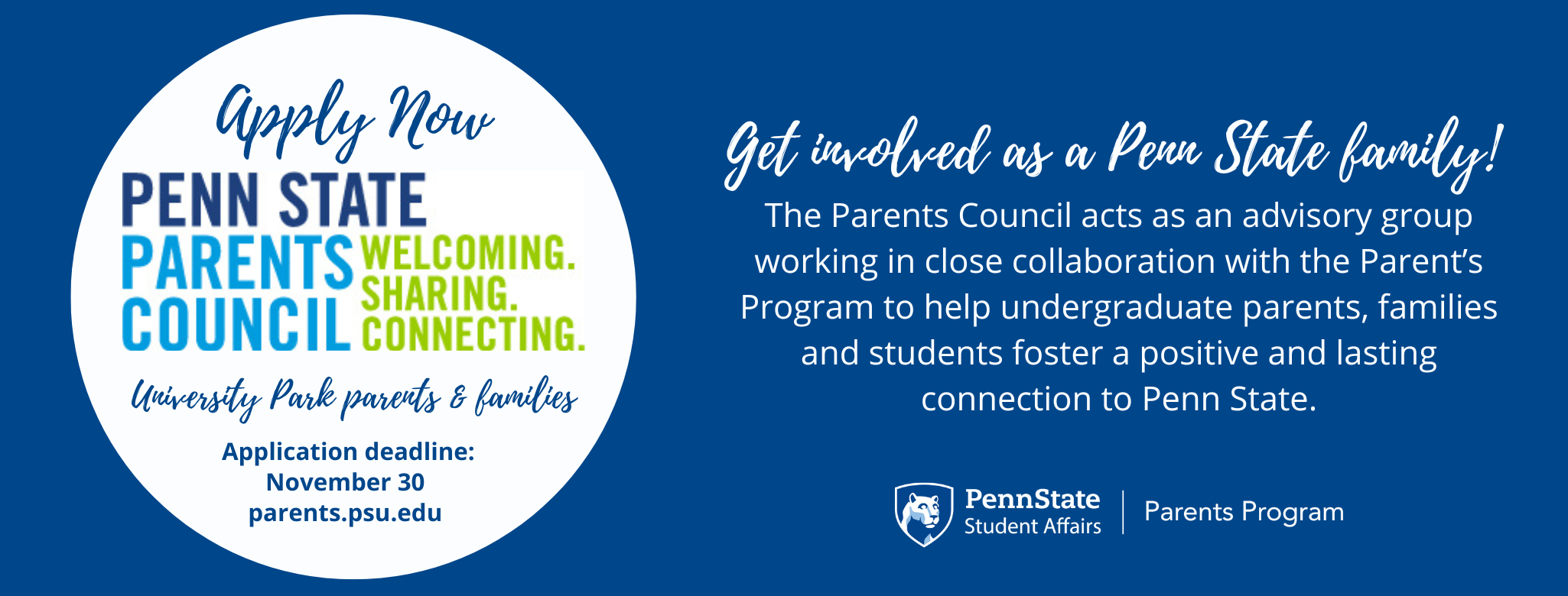 Parents Council seeking The Penn State Parent and Family Experience