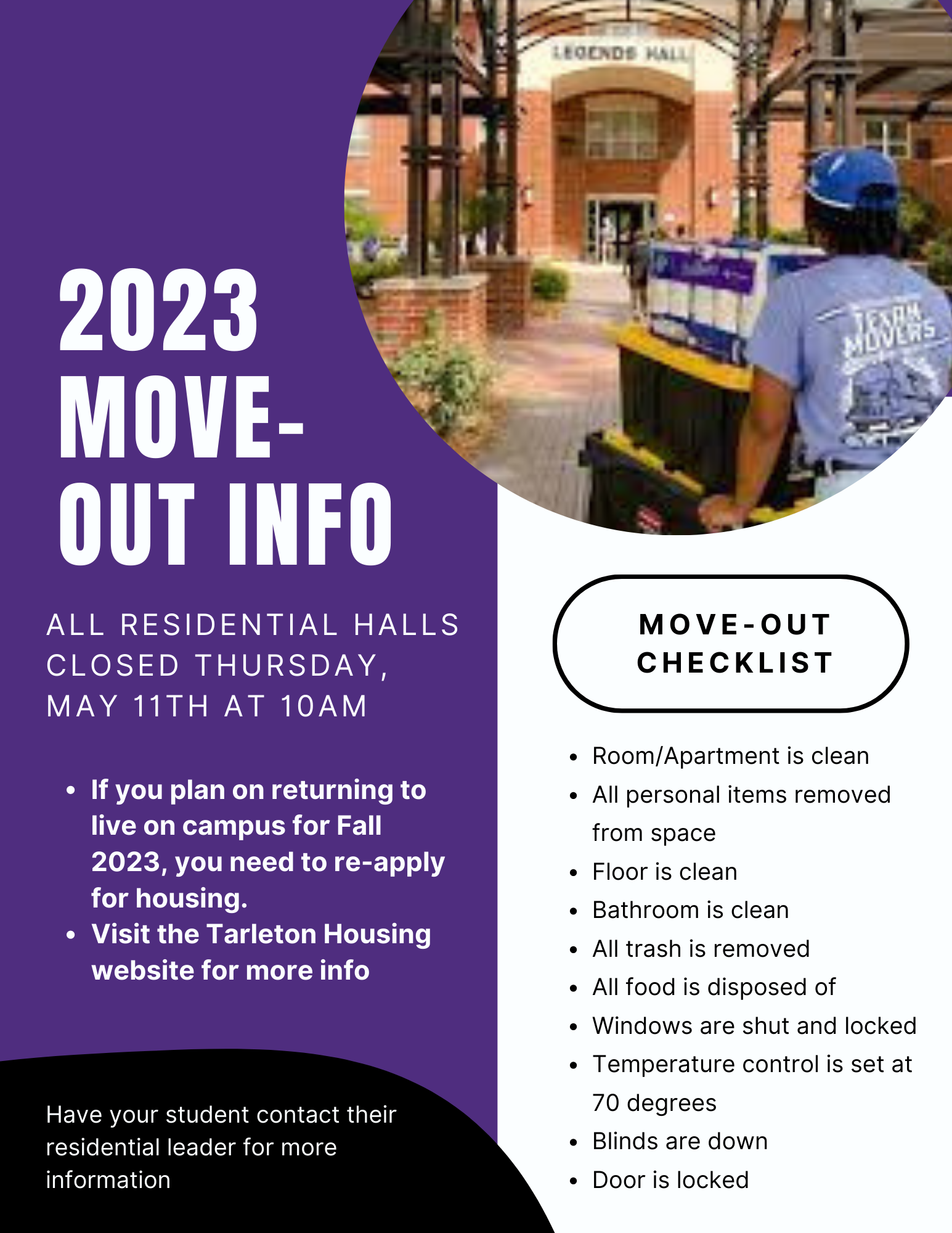 Move Out The Tarleton State University Parent and Family Experience