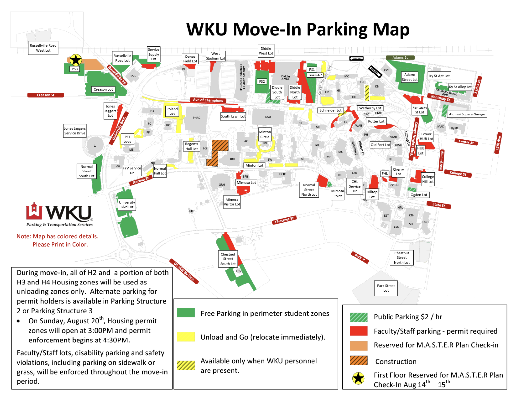 Campus MoveIn Parking The WKU Parent & Family Portal