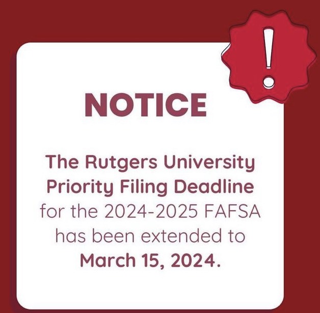 Rutgers FAFSA Priority Deadline Extended to March 15th R Family Hub