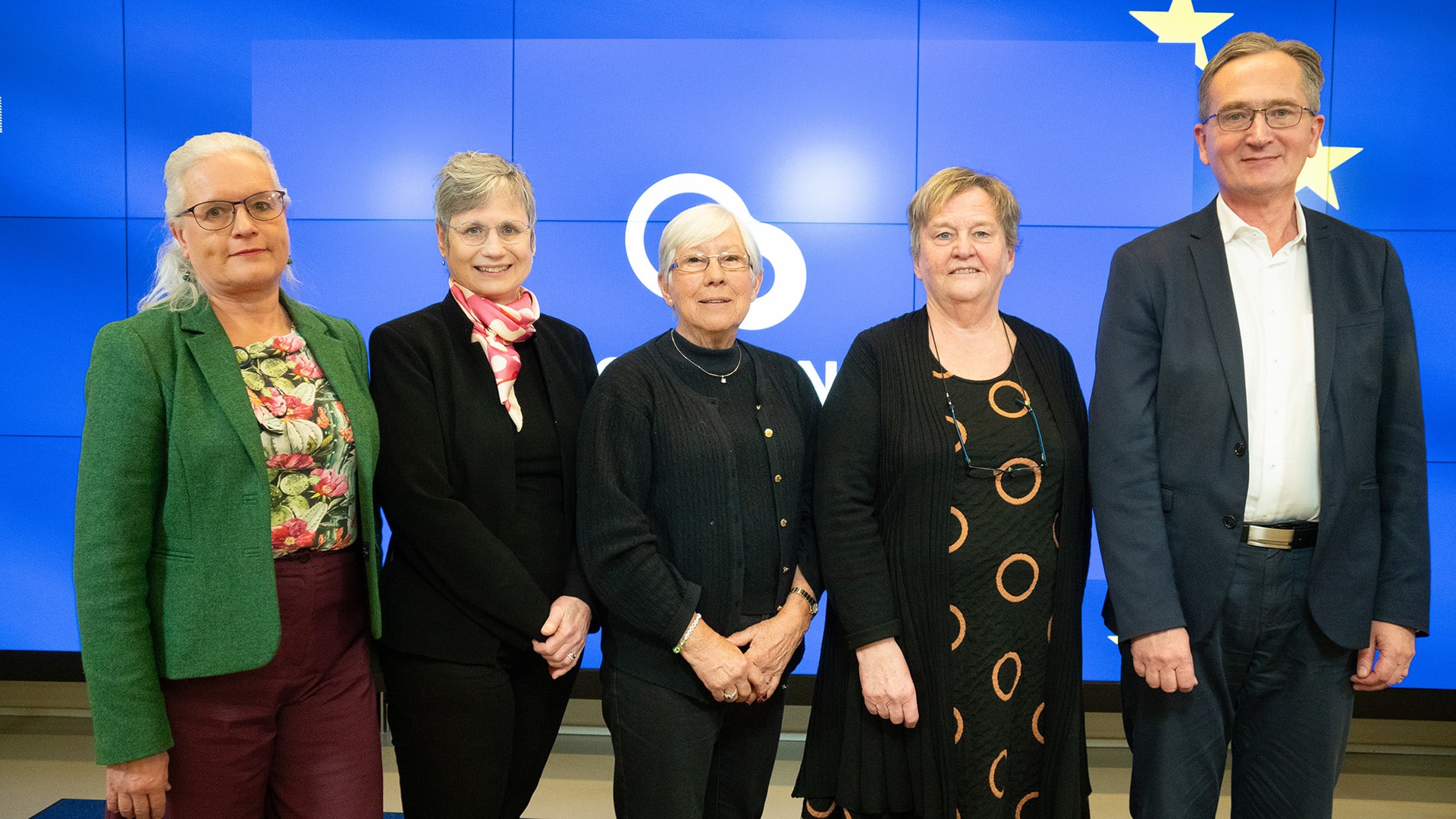 Gunvor Ericson, Charlotta Dabrosin, Gunilla Gunnarsson och Joakim Dillner deltog i ett panelsamtal om genomförandet av EU:s cancerplan.