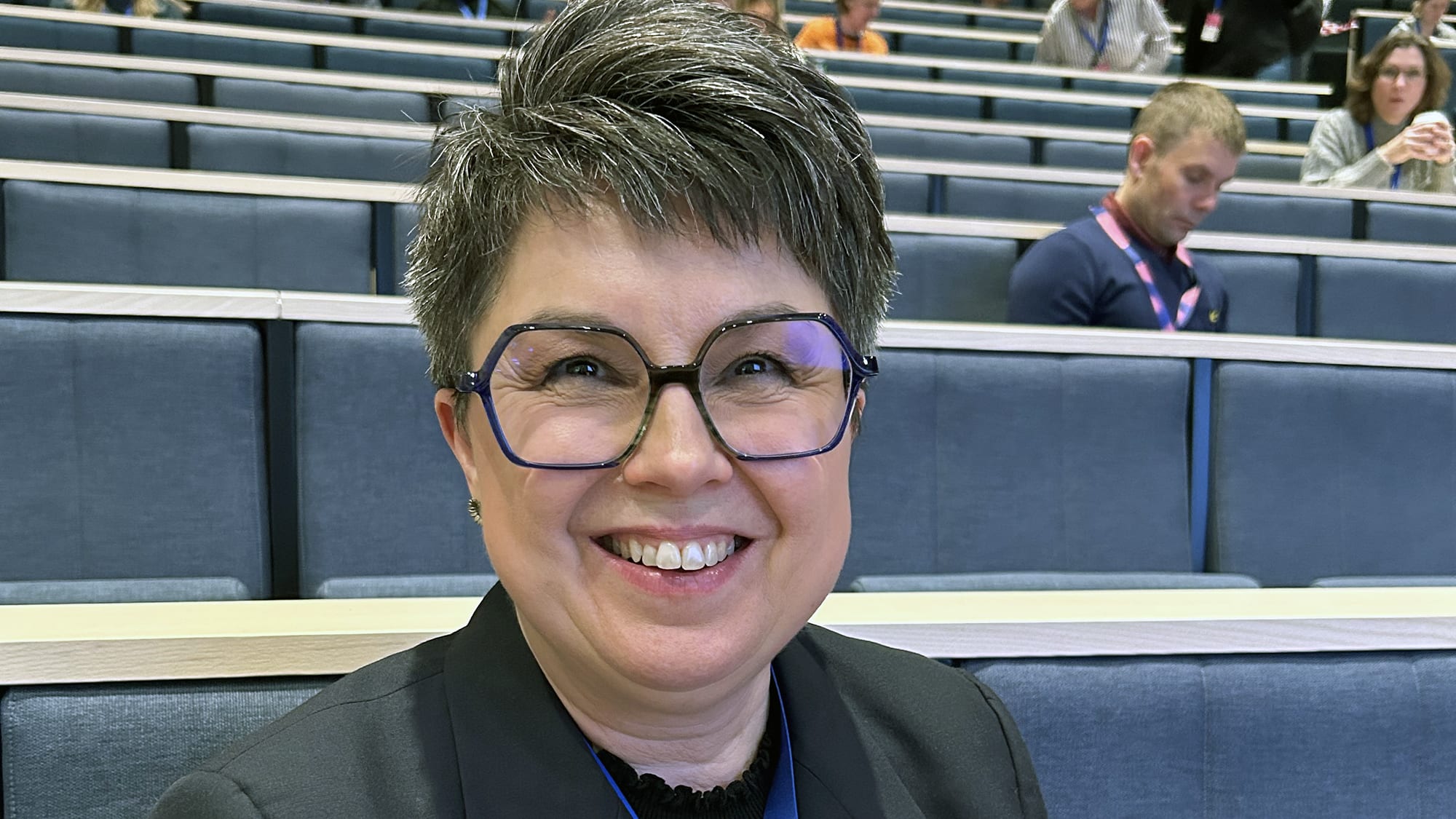 Anetta Bolejko, röntgensjuksköterska, docent och forskare vid Bild och funktion, Skånes Universitetssjukhus på Cancerfondens omvårdnadskonferens i Lund. Foto: Elin Ylvasdotter.
