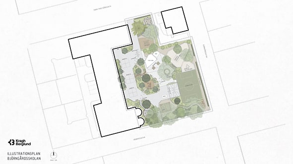 Illustration och ritning över skolgård