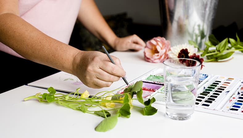 Akvarellmålade luktärtor