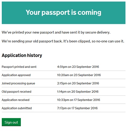 passport status tracking