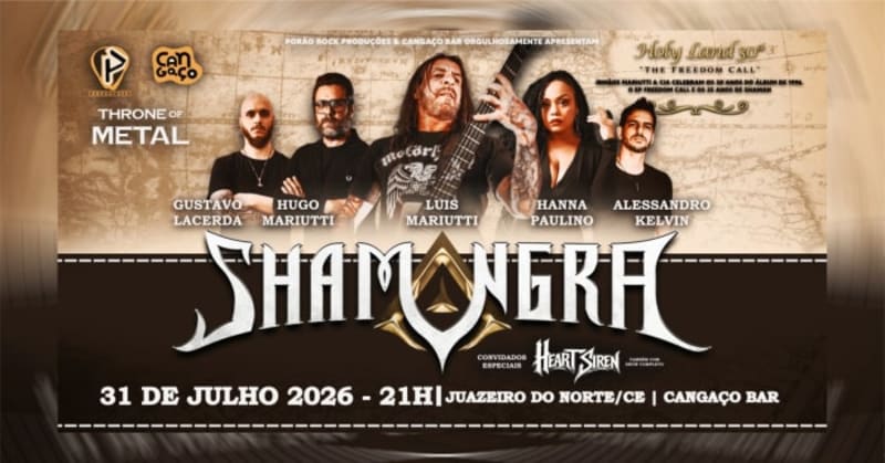 ShamAngra em Juazeiro do Norte - Holy Land 30th, The Freedom Call - The Legacy of Angra & Shaman @ Juazeiro Do Norte - CE