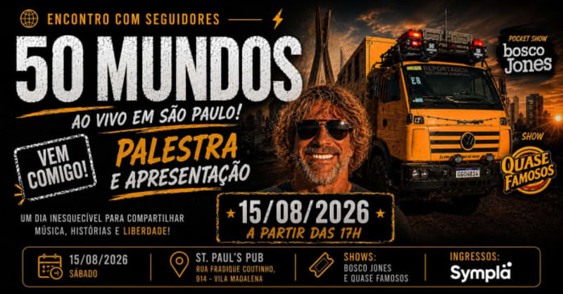 50 Mundos Ao Vivo - Bate Papo, Palestra e Show @ São Paulo - SP