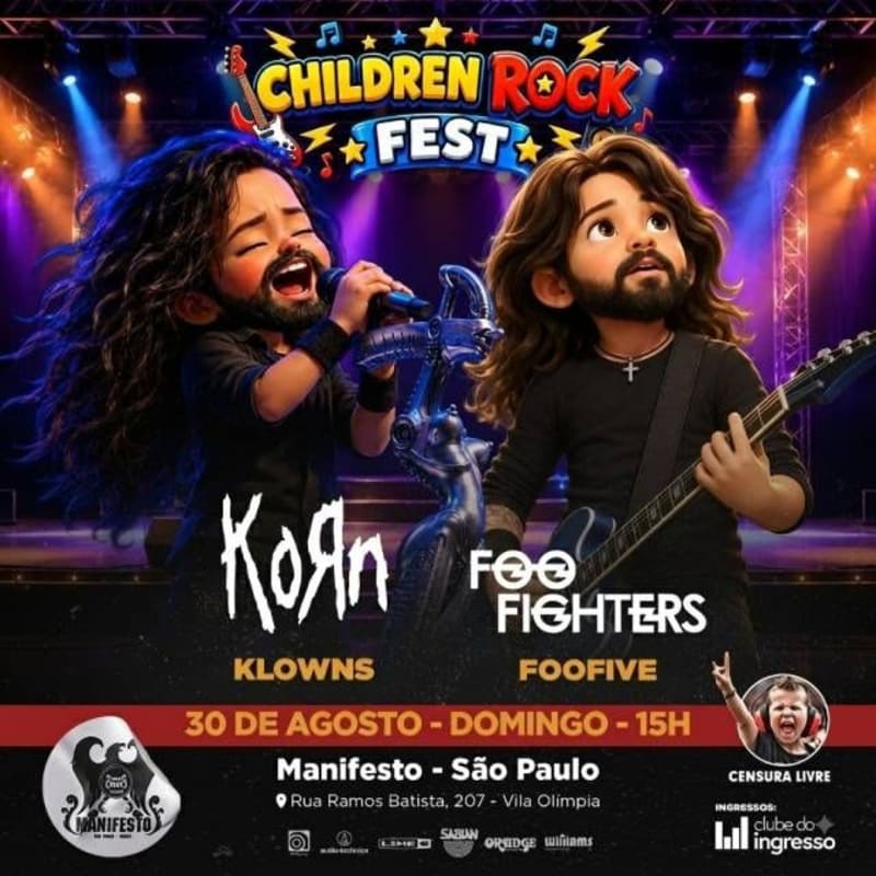 Children Rock Fest - Covers Foo Fighters e Korn @ São Paulo - SP
