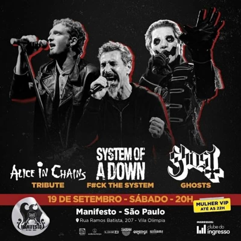 Covers: System Of a Down - Ghost - Alice Chains @ São Paulo - SP