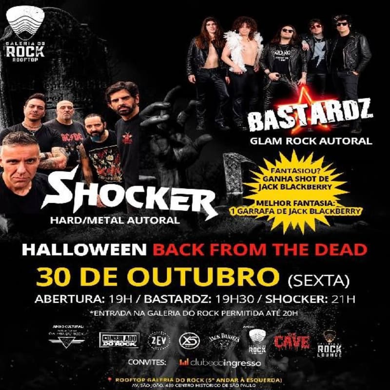 Bastardz (Glam Rock Autoral) + Shocker (Hard/Metal Autoral) @ São Paulo - SP