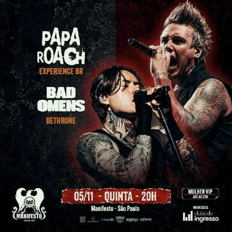 Covers: Papa Roach - Bad Omens @ São Paulo - SP