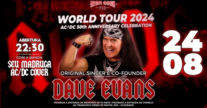Turnê Dave Evans 50th Celebrity AC/DC - Iron Rock 2024 @ Contagem - MG