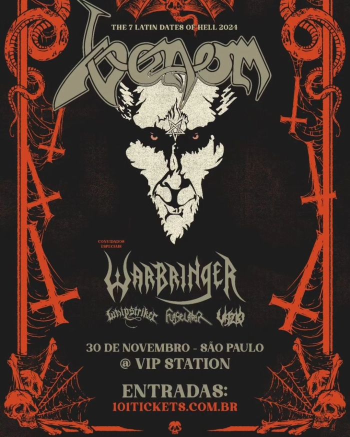 Venom + Warbringer em São Paulo c/ Vazio, Whipstriker e Flagelador @ São Paulo - SP