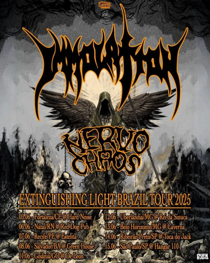 Immolation Retorna Ao Brasil Ao Lado Da Nervochaos Em Nova Turnê @ Fortaleza - CE
