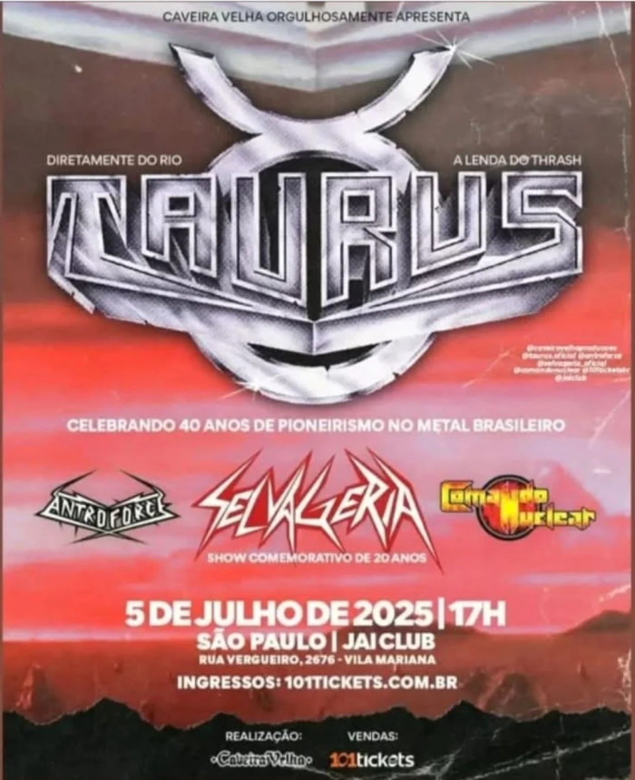 Taurus, Comando Nuclear, Selvageria & Antroforce @ São Paulo - SP