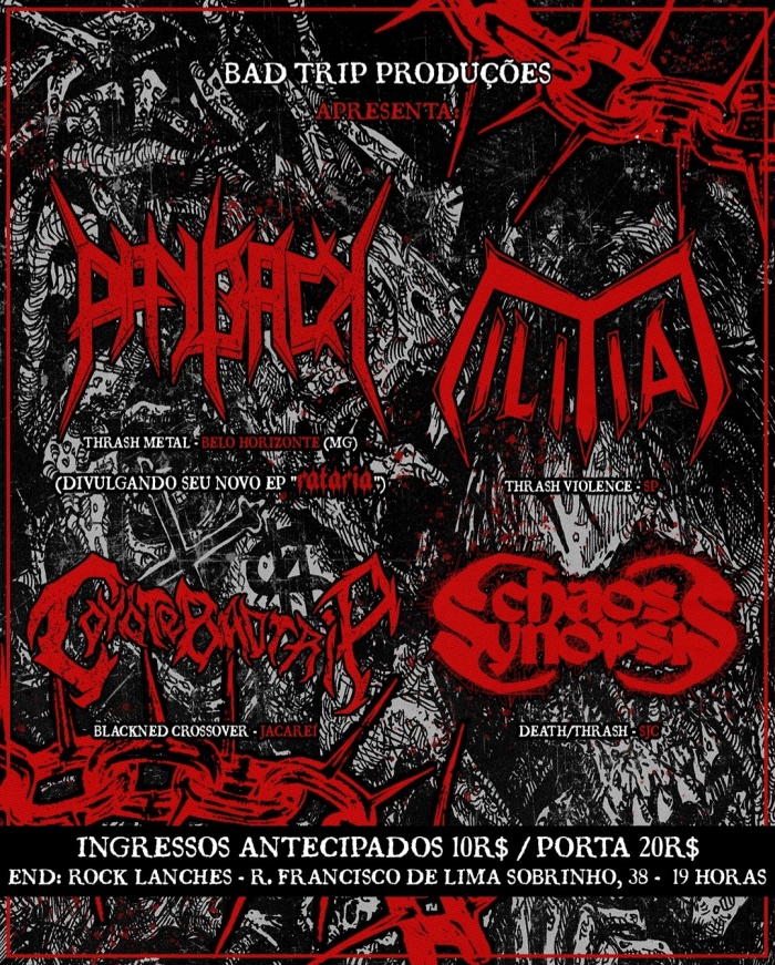 Payback, Militia, Chaos Synopsis e Coyote Bad Trip @ Jacareí - SP