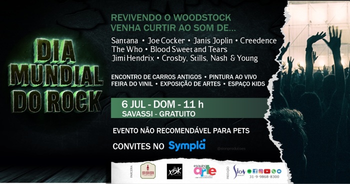 Dia Mundial do Rock - Revivendo o Woodstock @ Belo Horizonte - MG
