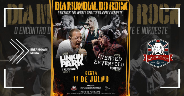 Dia Mundial Do Rock No Red Dog Pub Natal! Linkin Park + Avenged Sevenfold! @ Natal - RN